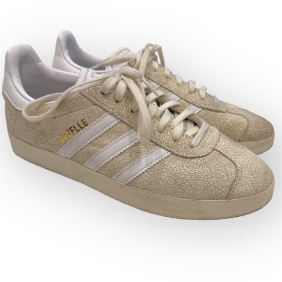 adidas Shoes - Adidas Gazelle distressed sneakers, cream, lace up size 8 US
